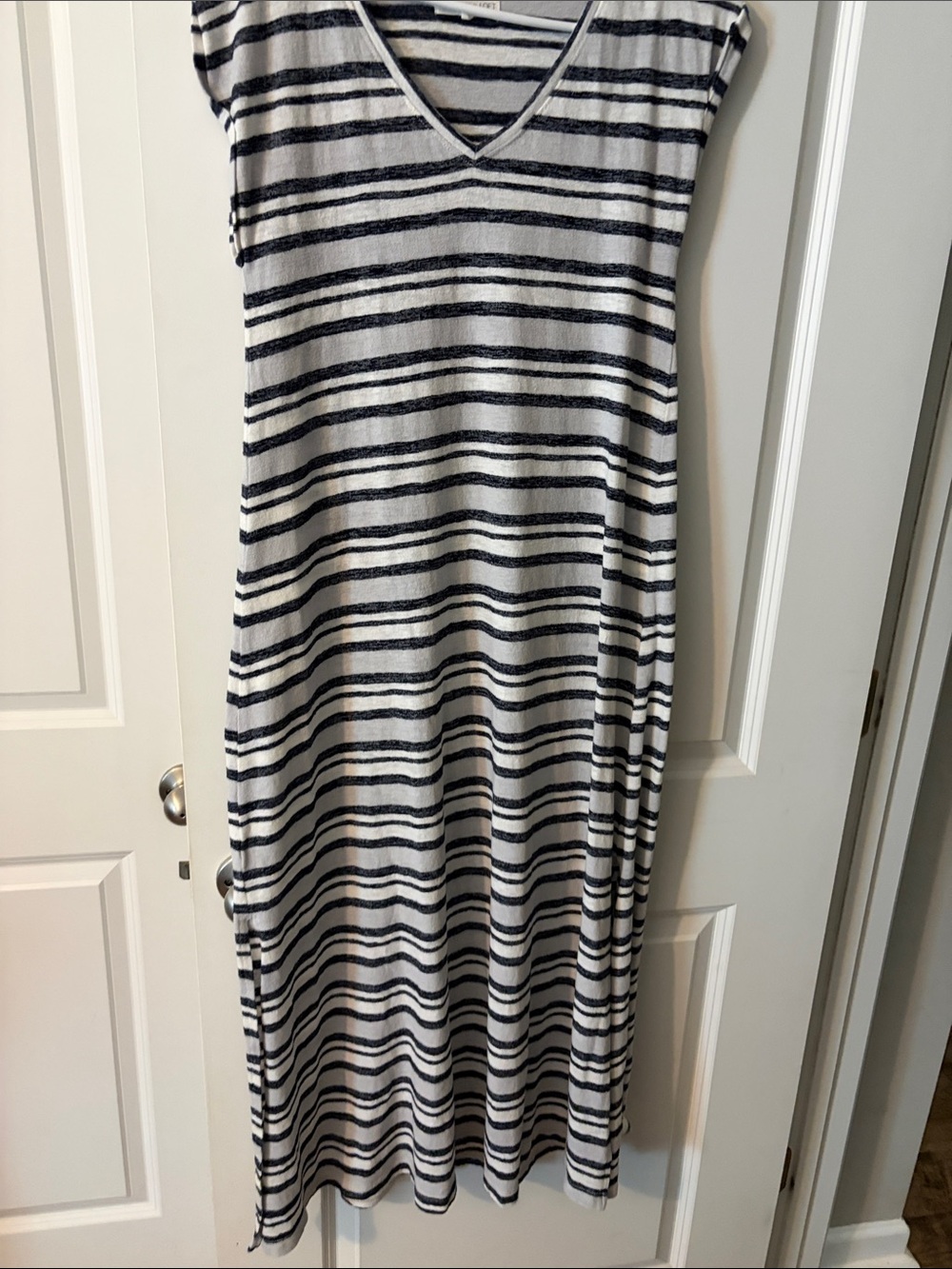 Lou & Grey Black and White Striped Maxi Dress